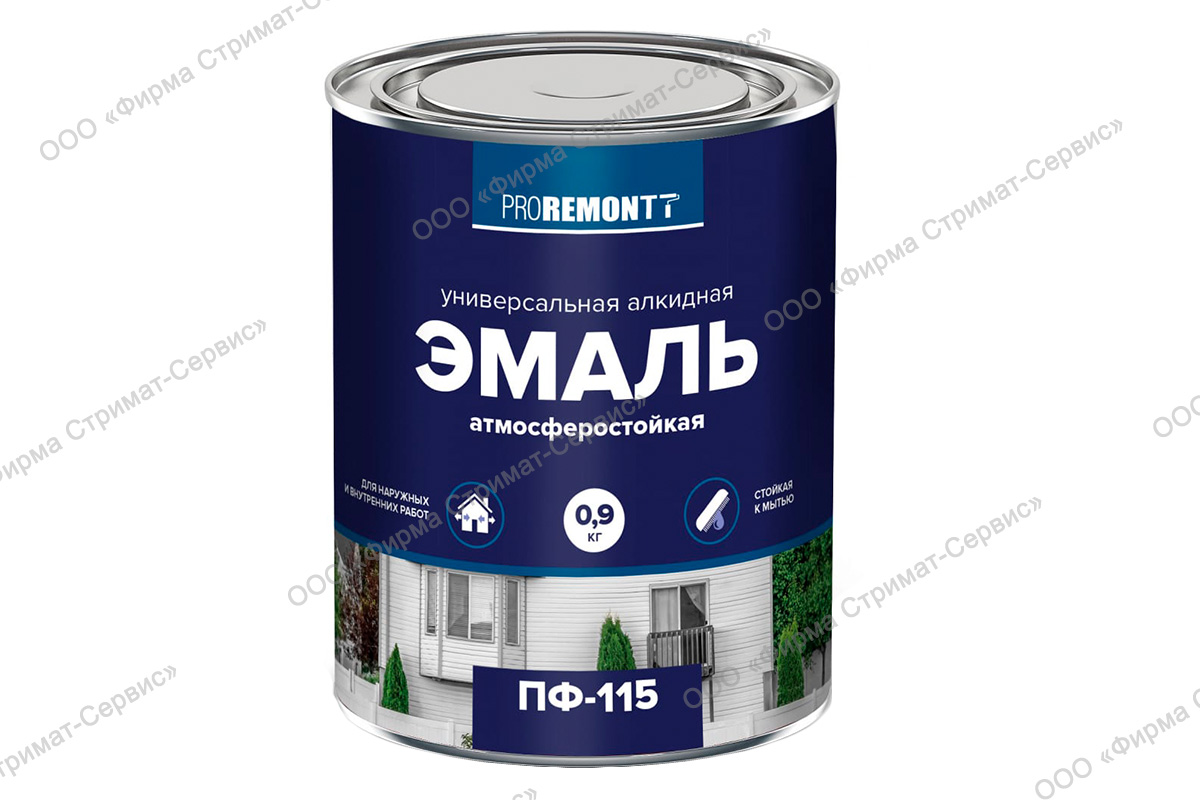  Эмаль PROREMONT ПФ-115  салатовая (0,9 кг)  (уп.10шт) ЛАКРА