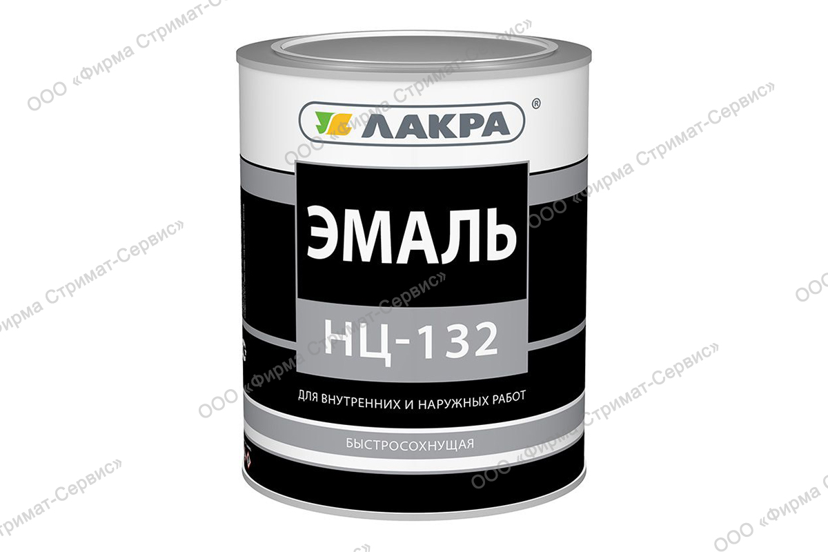 Эмаль НЦ 132  черная (1,7кг)   (уп.6шт)  ЛАКРА